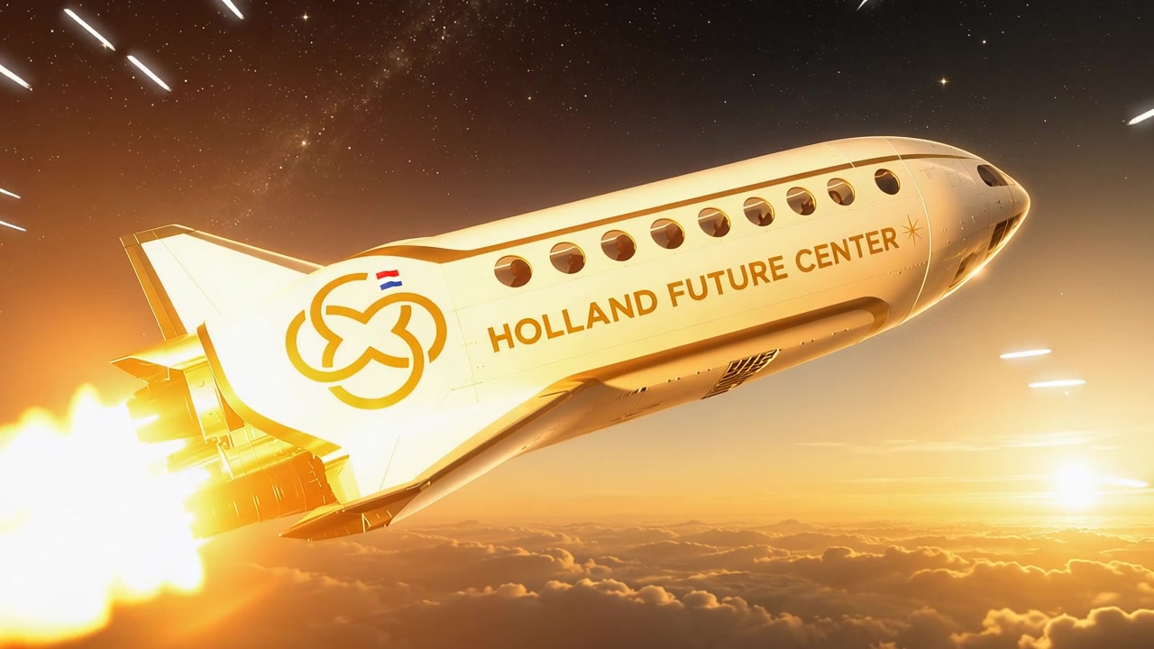 De shuttle onderweg door de ruimte